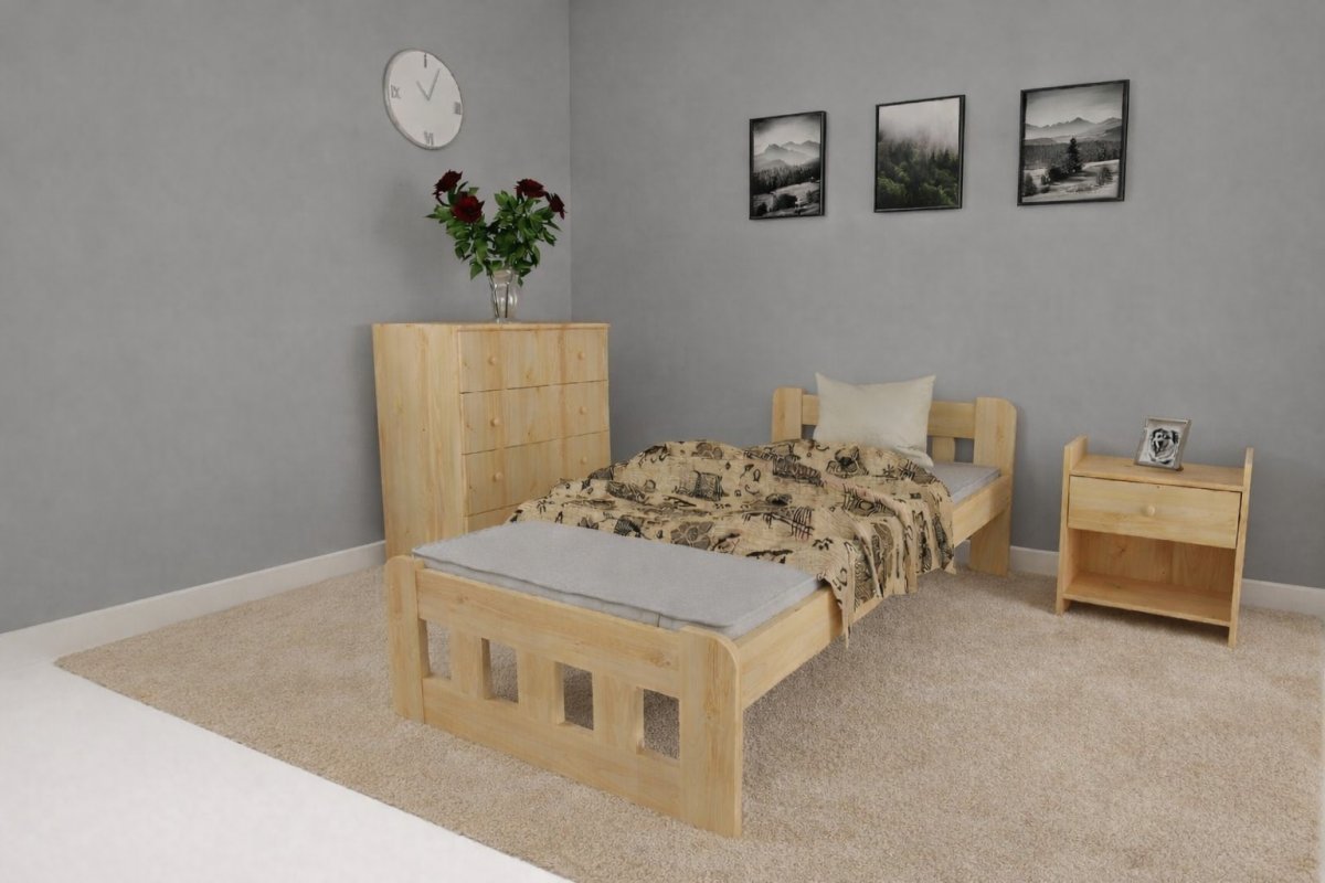 Zvýšená postel z masivu Nika 90x200 cm + rošt ZDARMA