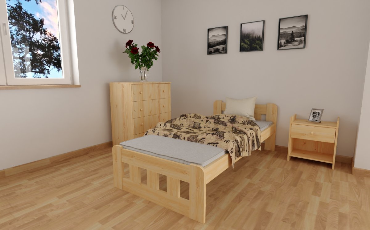 Postel Nika 90 x 200 cm zvýšená + matrace Vita + rošt