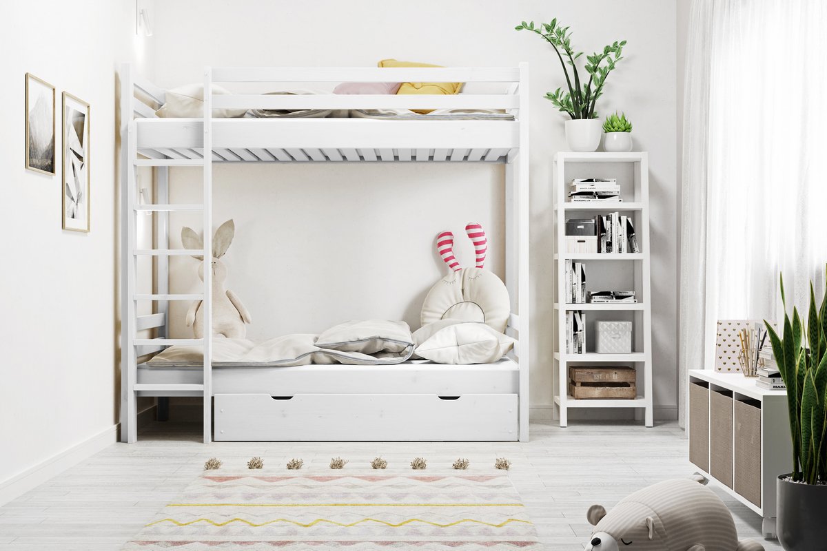 Patrová postel Olivia 90/200 cm bílá + rošty ZDARMA