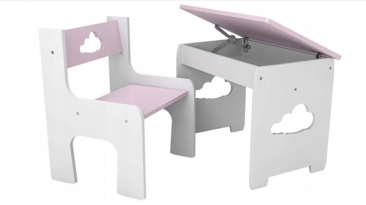 Dětský stoleček s židličkou mráček růžový