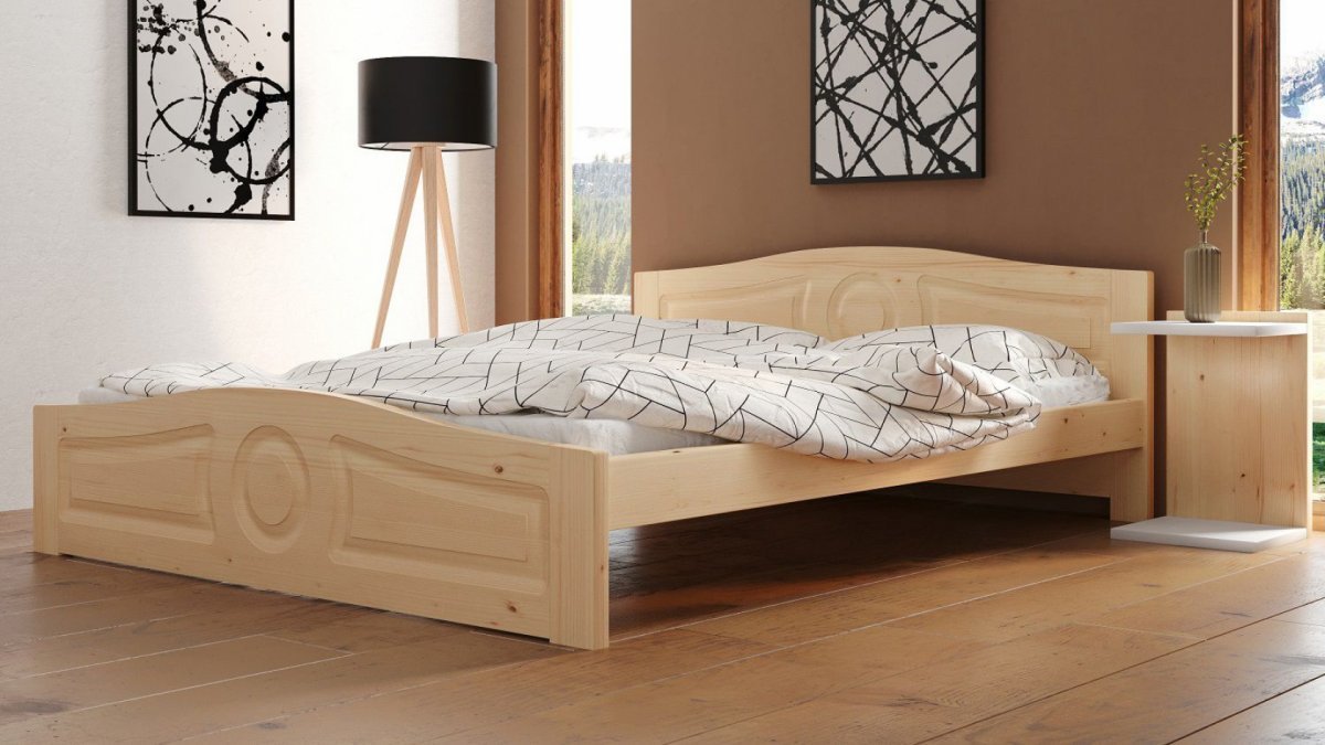 Postel Comfort 140/200 cm masiv smrk 3,5 cm + rošt ZDARMA