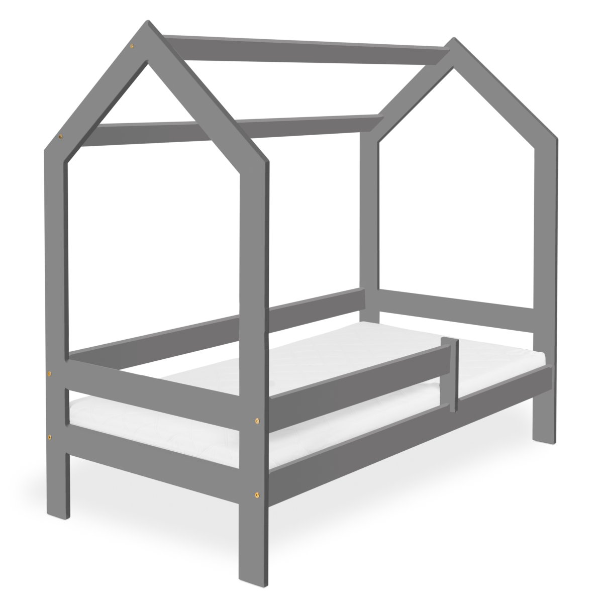 Dětská postel domek 160x80 cm šedá + rošt ZDARMA