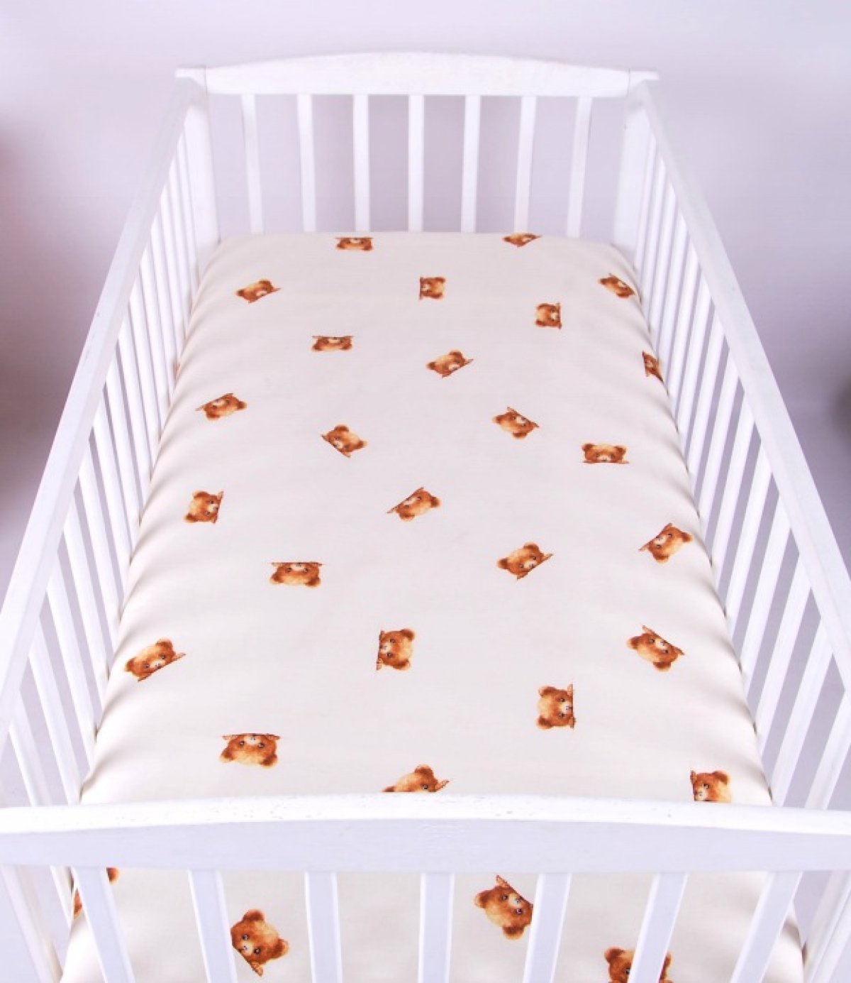 Prostěradlo bavlněné s gumkou 120/60 cm - medvídci kuk béžoví produkt