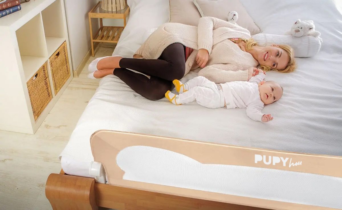 Zábrana na postel Pupyhou Eva šedá 150 cm - výprodej