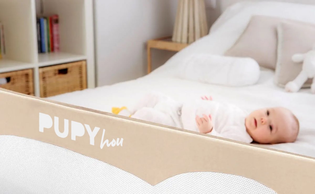 Zábrana na postel Pupyhou Eva šedá 150 cm - výprodej