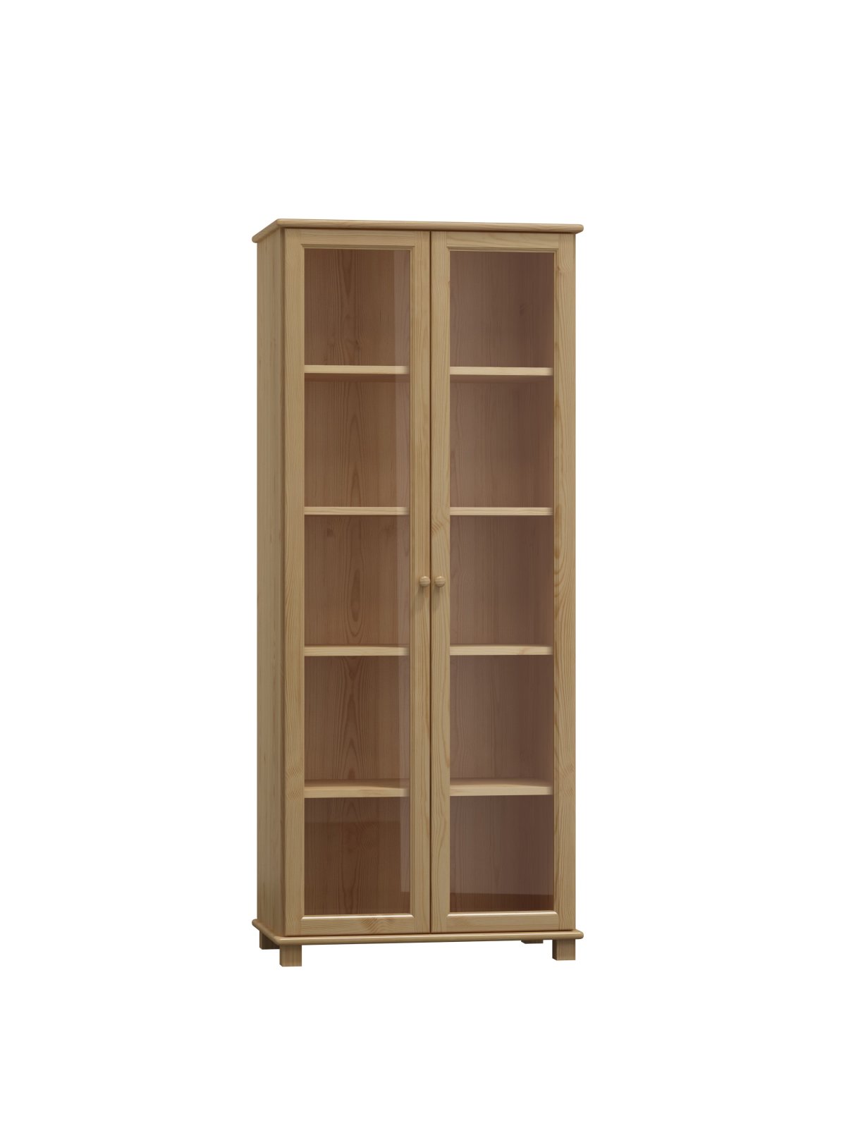 Policový regál - vitrína z masivu borovice 106 90/190/42 cm