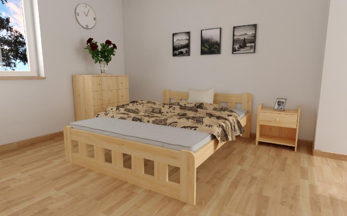 Zvýšená postel z masivu Nika 180/200 cm + rošt ZDARMA
