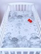 Dětské povlečení do postýlky 100/135 cm - Slon na Měsíci / šedá