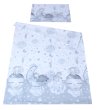 Dětské povlečení do postýlky 100/135 cm - Slon na Měsíci / šedá