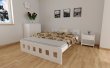 Zvýšená postel z masivu Nika 120x200 cm bílá + rošt ZDARMA