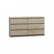 Komoda 6 šuplíků 120 cm dub sonoma