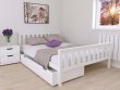 Postel Agata 180/200 cm masiv borovice + rošt - bílá