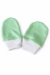 Kojenecké bavlněné rukavičky - zelené bílý lem