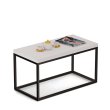 Konferenční stolek kovový 40x80 cm - bílá / černá