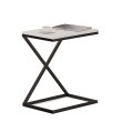 Konferenční stolek kovový 35x50 cm - bílá / černá