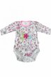 Kojenecké bavlněné body -šedé kytičky