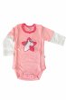 Kojenecké bavlněné body -růžové s jednorožcem
