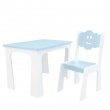 Stůl a židle opěrka mrak - bílo-modrá