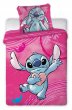 Dětské povlečení do postýlky 100/135 cm - Stitch / růžová