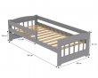 Postel Edík z masivu borovice 180/80 cm - ŠEDÁ + rošt ZDARMA