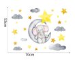 Samolepící dekorace na zeď - sloník na měsíčku
