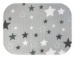 Plena bavlna potisk - bílé hvězdičky na šedém