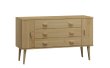 Komoda z masivu borovice Nord K3/3S 175/75/42 cm / přírodní
