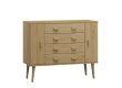 Komoda z masivu borovice Nord K3/4S 135/92/42 cm / přírodní
