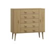 Komoda z masivu borovice Nord K3/5S 135/109/42 cm / přírodní