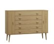 Komoda z masivu borovice Nord K3/5S 175/109/42 cm / přírodní