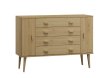 Komoda z masivu borovice Nord K3/4S 155/92/42 cm / přírodní