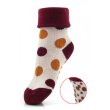 Dětské protiskluzové ponožky - bordó s puntíky