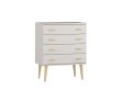 Komoda z masivu borovice Nord K1/4S 79/92/42 cm / bílá