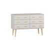 Komoda z masivu borovice Nord K2/3S 117/75/42 cm / bílá