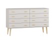 Komoda z masivu borovice Nord K2/4S 135/92/42 cm / bílá