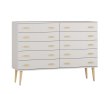 Komoda z masivu borovice Nord K2/5S 135/109/42 cm / bílá