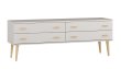 Komoda z masivu borovice Nord K2/2S 135/58,5/42 cm / bílá