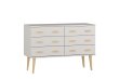 Komoda z masivu borovice Nord K2/3S 155/75/42 cm / bílá