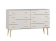 Komoda z masivu borovice Nord K2/4S 175/92/42 cm / bílá