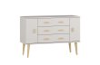 Komoda z masivu borovice Nord K3/3S 117/75/42 cm / bílá
