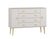 Komoda z masivu borovice Nord K3/4S 135/92/42 cm / bílá
