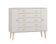 Komoda z masivu borovice Nord K3/5S 155/109/42 cm / bílá