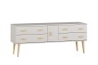Komoda z masivu borovice Nord K4/2S 117/58,5/42 cm / bílá