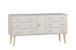 Komoda z masivu borovice Nord K4/3S 117/75/42 cm / bílá
