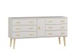 Komoda z masivu borovice Nord K4/3S 135/75/42 cm / bílá