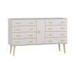 Komoda z masivu borovice Nord K4/4S 135/92/42 cm / bílá