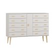 Komoda z masivu borovice Nord K4/5S 155/109/42 cm  / bílá