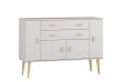 Komoda z masivu borovice Nord K5/2S/2D 135/92/42 cm / bílá