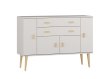 Komoda z masivu borovice Nord K5/2S/2D 155/92/42 cm / bílá
