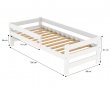 Postel KOUBA z masivu borovice 180/80 cm - BÍLÁ + rošt ZDARMA